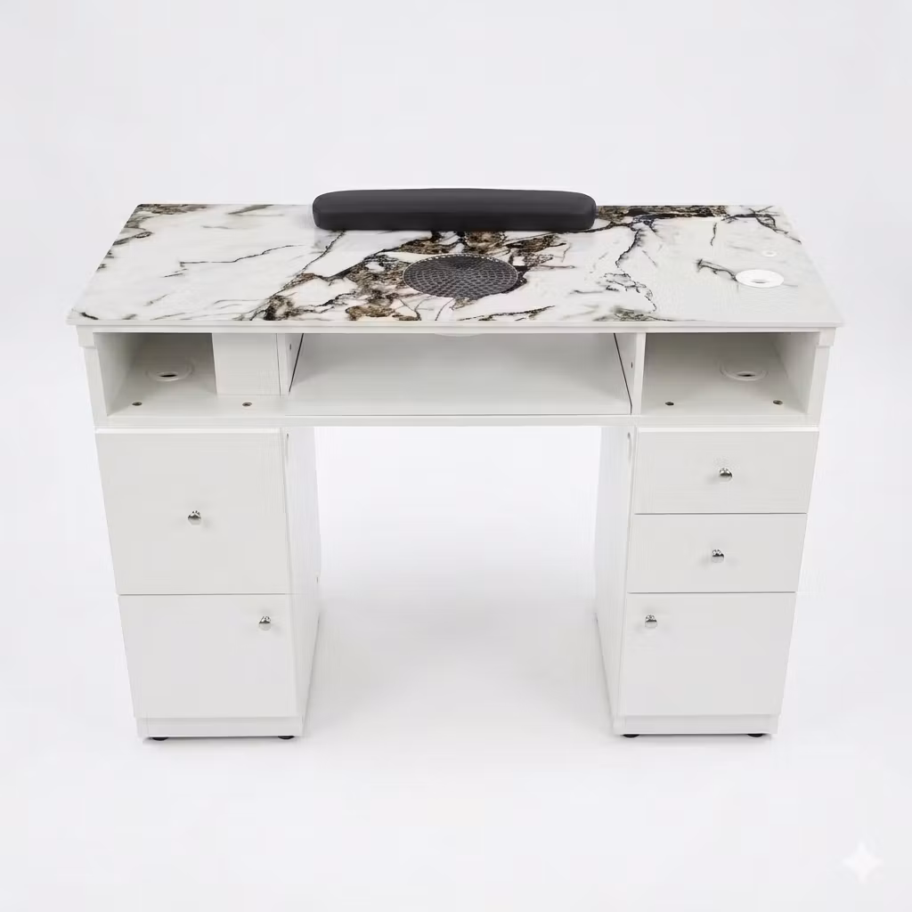 Nail Table PE LED 107 - White Silver