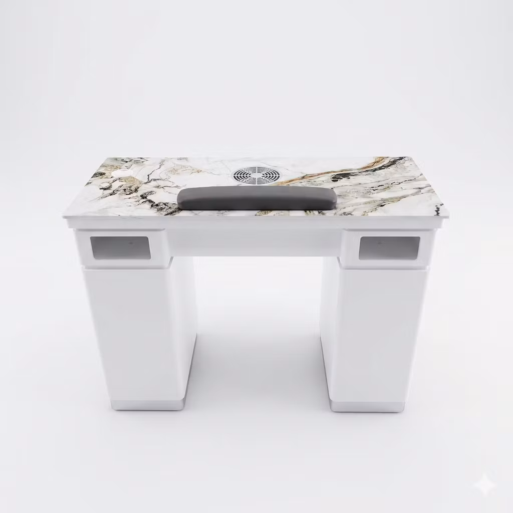 Nail Table PE LED 107 - White Silver