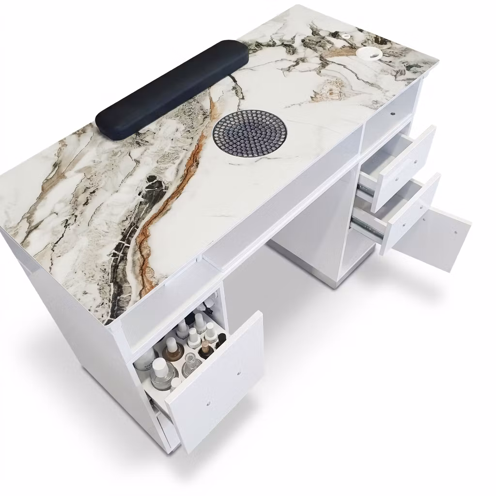 Nail Table PE LED 107 - White Silver