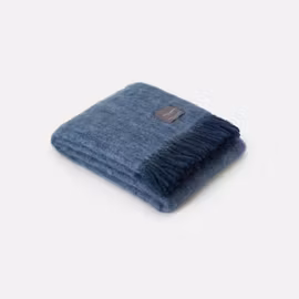 Mohair Blanket Denim & Sky Blue Melange