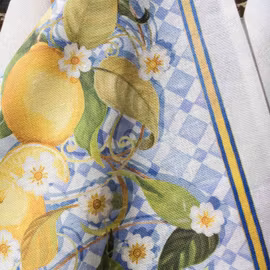 Nyhet! Linne Handduk Citronbufé