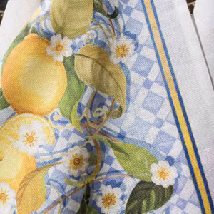 Nyhet! Linne Handduk Citronbufé