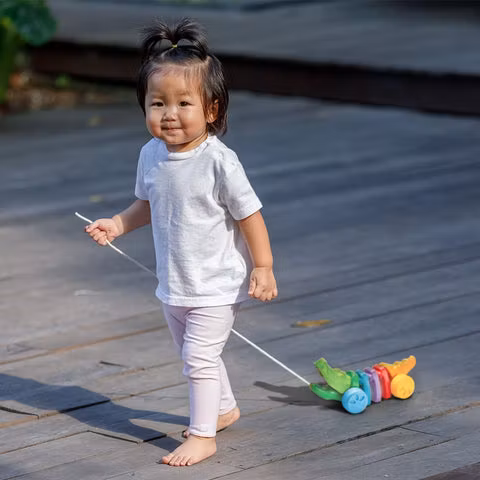 Krokodil regnbågsfärgad - PlanToys - Saknar Kartong