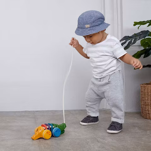 Krokodil regnbågsfärgad - PlanToys - Saknar Kartong