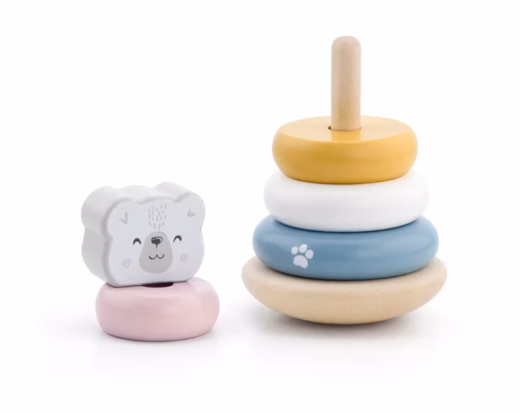 Stapelklossar trä björn