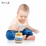 Stapelklossar trä björn