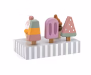 Glass-set i trä 5 delar pastell