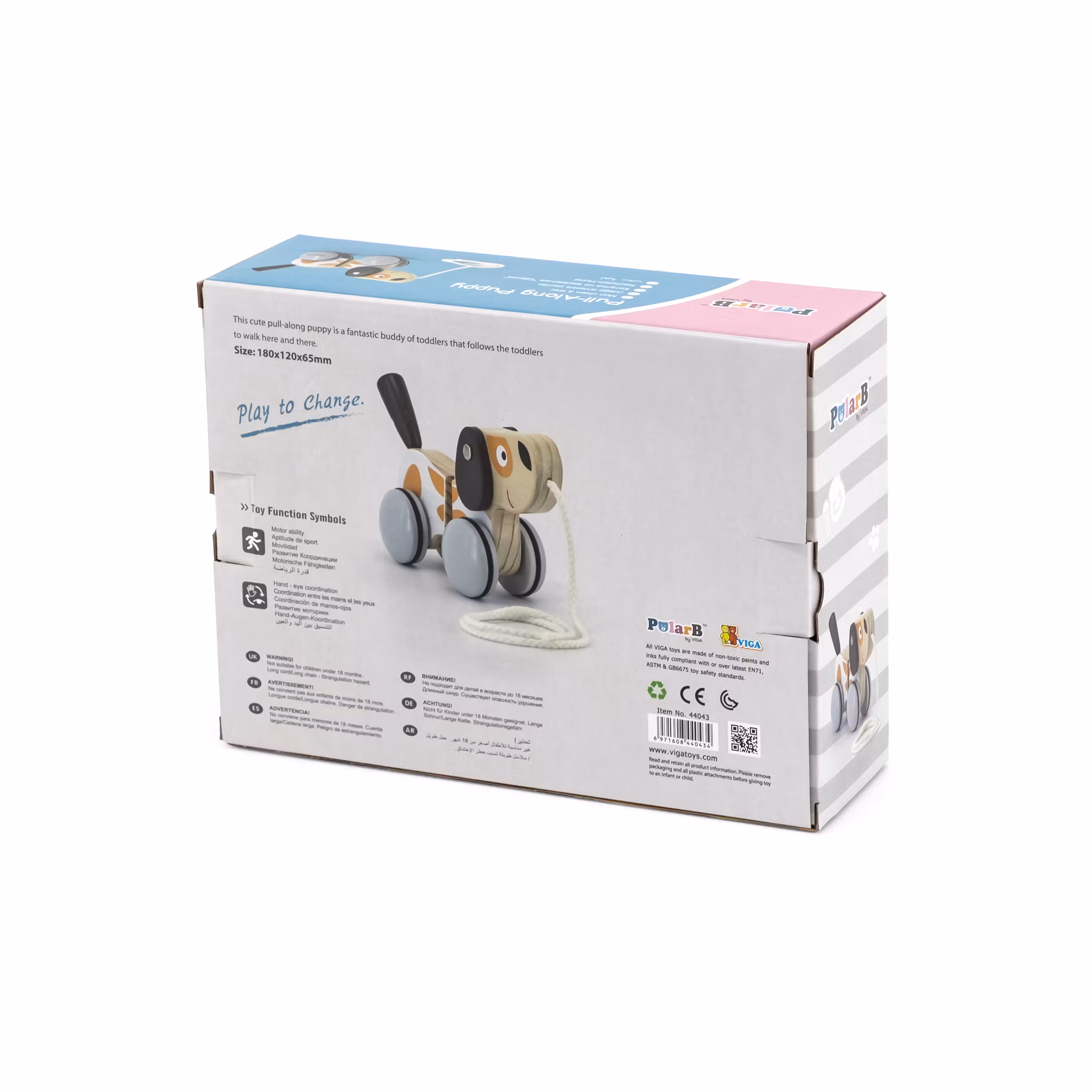 Dragleksak hund i trä