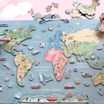 Väggkarta "världen" magnetpussel och whiteboard