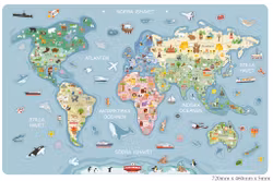 Väggkarta "världen" magnetpussel och whiteboard