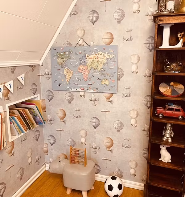 Väggkarta "världen" magnetpussel och whiteboard