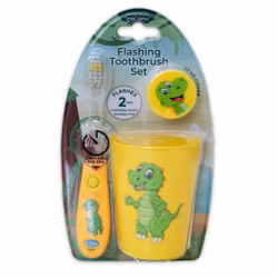 B-brite Blinkande tandborstset 3-delar dino