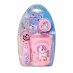 B-brite Blinkande tandborstset 3-delar enhörning