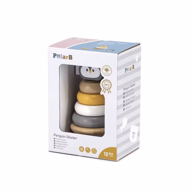 Stapelklossar trä pingvin