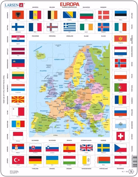 Karta Europa liten - Larsen