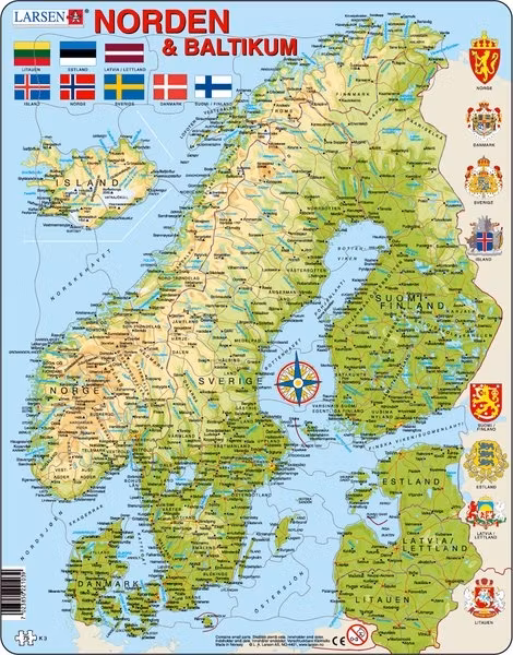 Karta Norden - Larsen