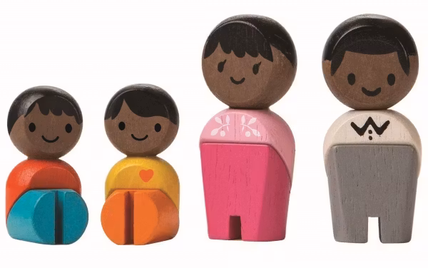 Familj till dockskåp mörk  - PlanToys