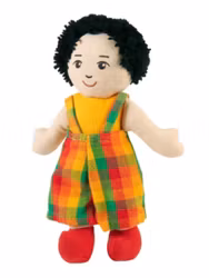 Docka pojke vit mörkt hår