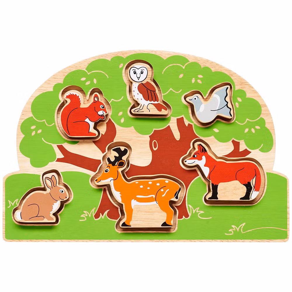 Blockpussel skogsdjur Fair trade