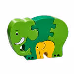 Pusseldjur Elefant med unge