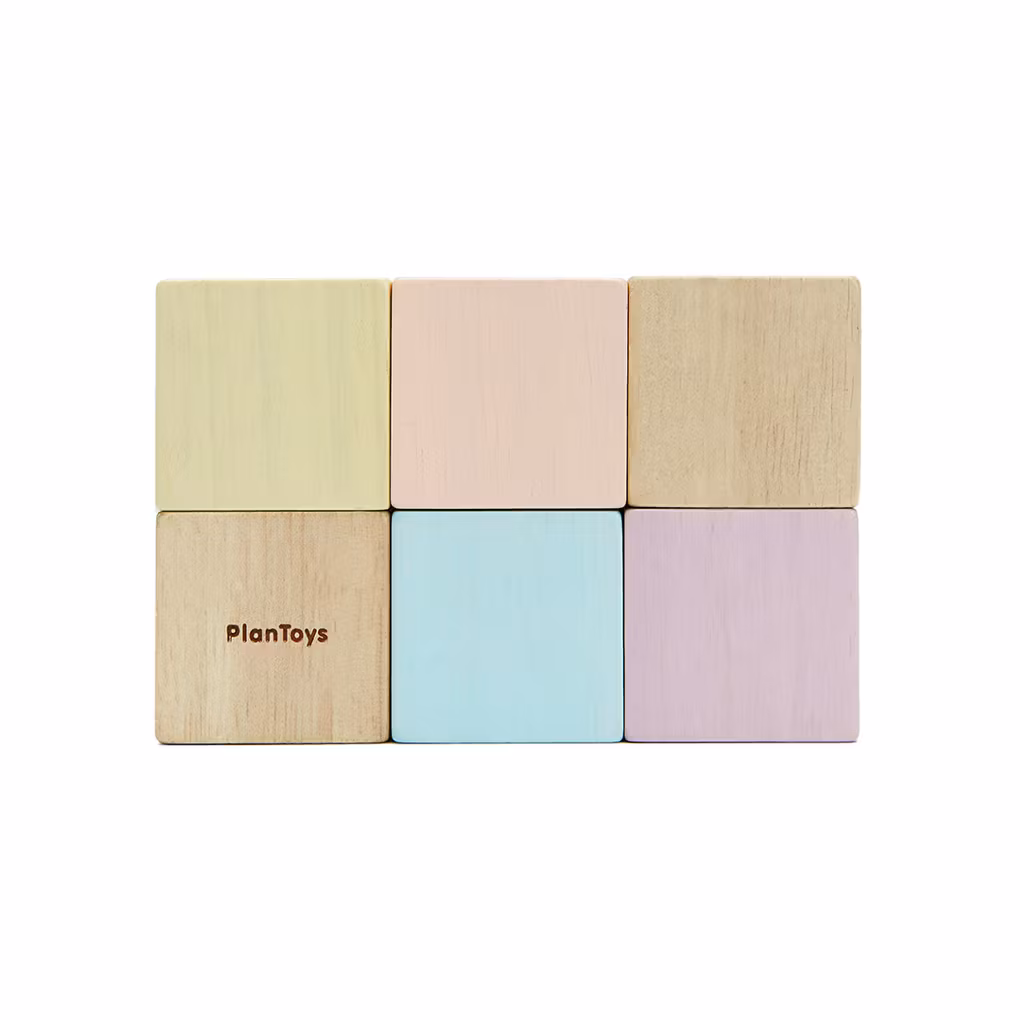 Sensoriska byggklossar pastell  - PlanToys