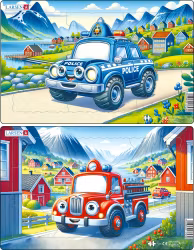 Brandbil och polisbil - Larsen