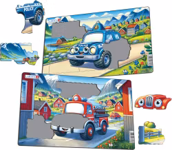 Brandbil och polisbil - Larsen