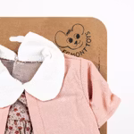 Dockkläder klänningset rosa blommigt