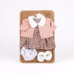 Dockkläder klänningset rosa blommigt