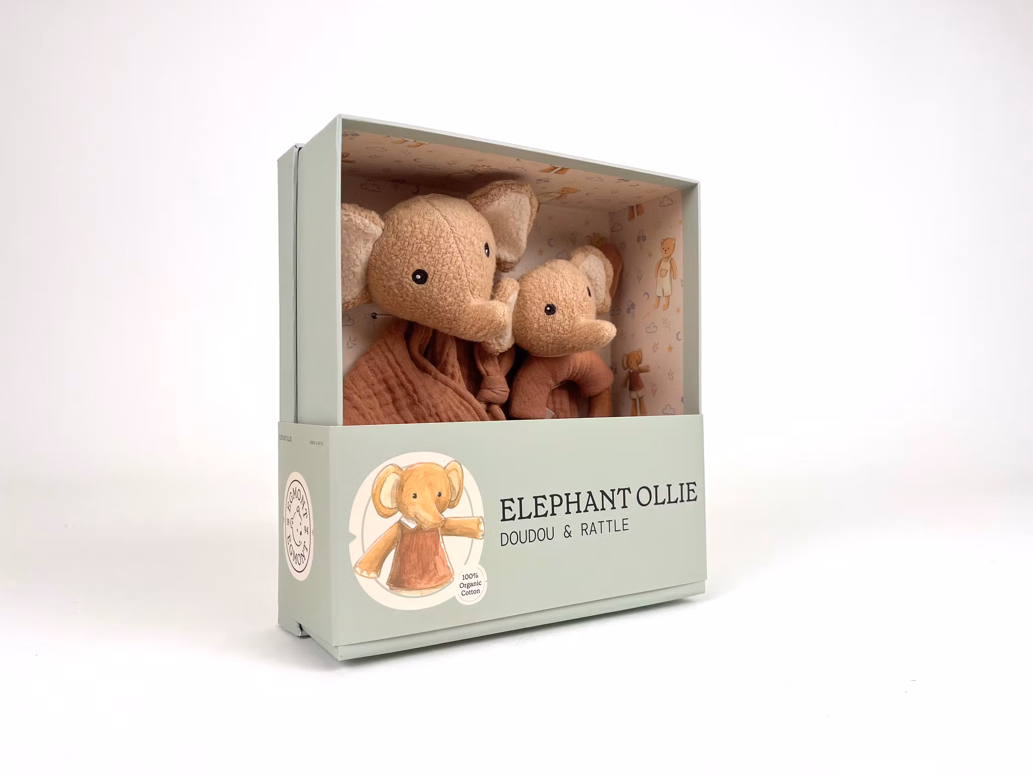 Ollie Elefant - presentset med snuttefilt & skallra