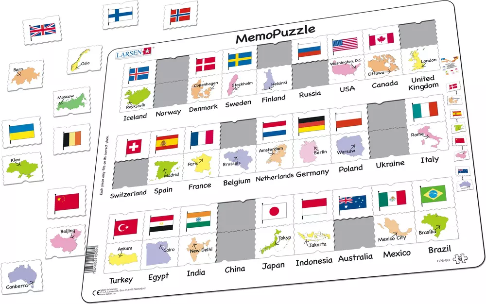 Memopussel land flagga 2 - Larsen