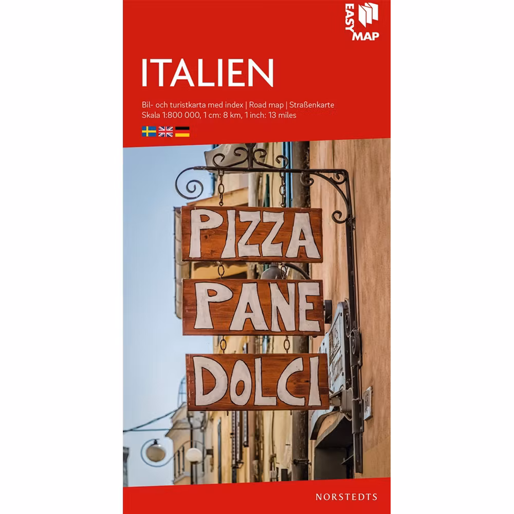 Bil- och turistkarta över Italien.