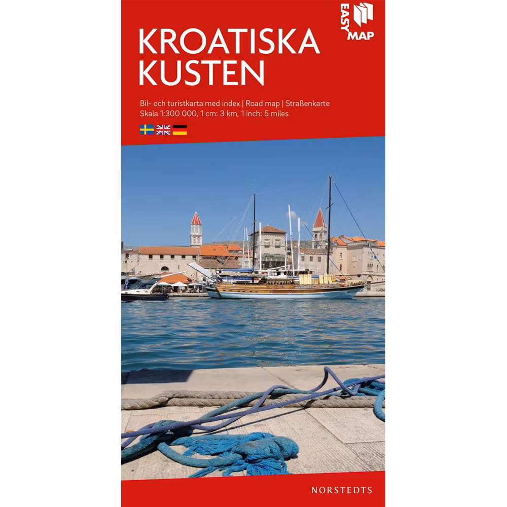 Bil- och turistkarta över Kroatiska Kusten.