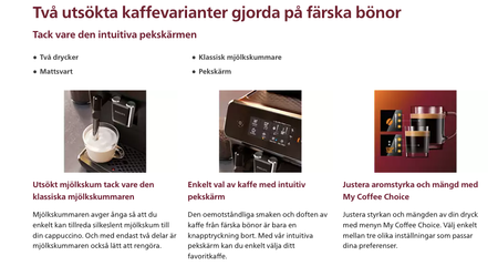 Philips populära helautomatiska espressomaskin