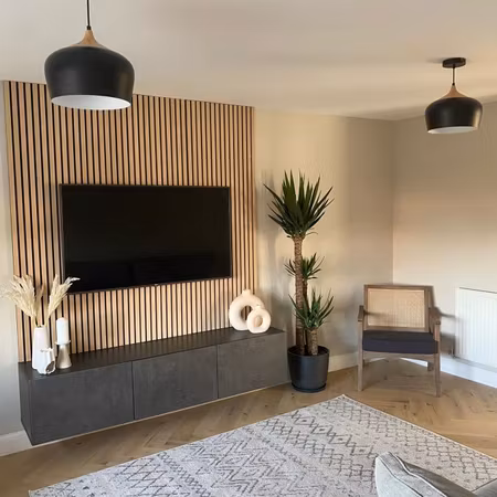 Populära Akupanelen, vackra ribbväggar/tak, ljuddämpande. Svart akustikfilt eller beige