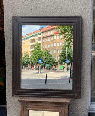 Spegel med teakwood ram