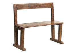 Bänk i teak med ryggstöd