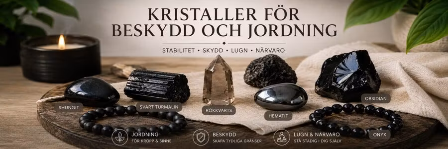 Kristaller för beskydd och jordning