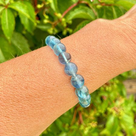 Fluorit Blå 8mm Pärlor Armband