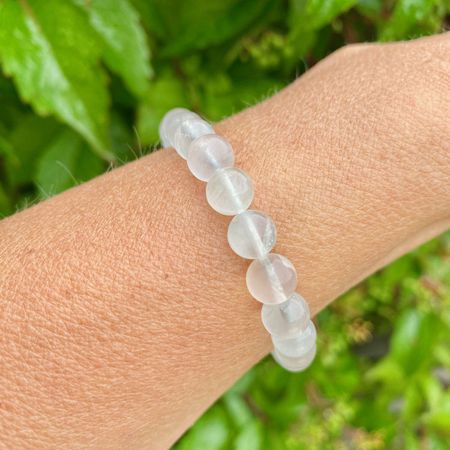 Fluorit Vit 8mm Pärlor Armband