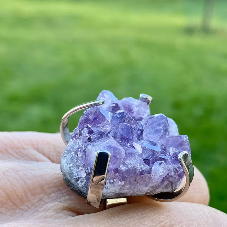 Ametist Kluster Ring (Ställbar) UTFÖRSÄLJNING