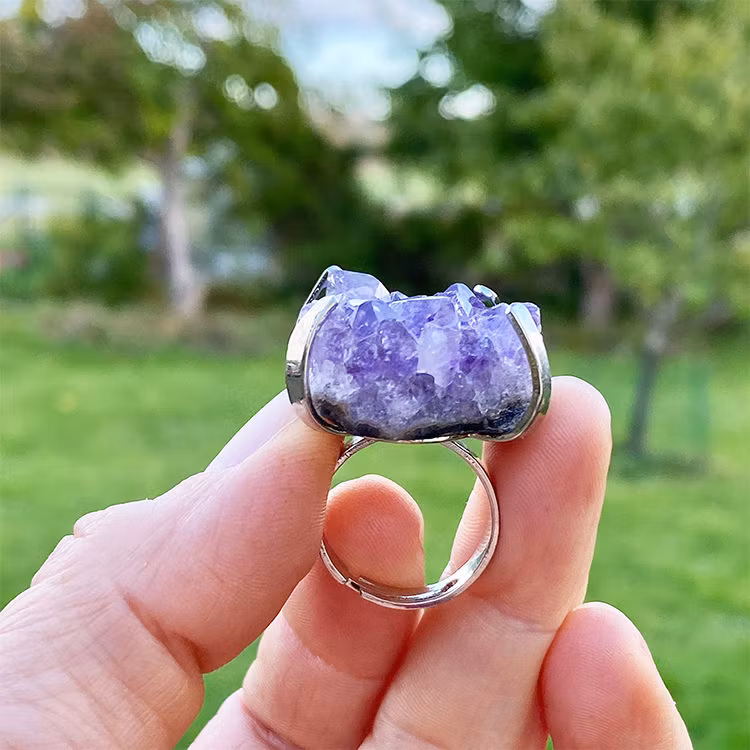 Ametist Kluster Ring (Ställbar) UTFÖRSÄLJNING