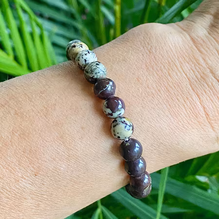 Jaspis Blomster Lila 8mm pärlor Armband