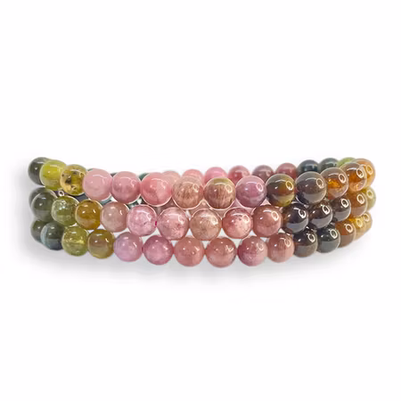Turmalin Regnbågs 6mm pärlor Armband/Halsband