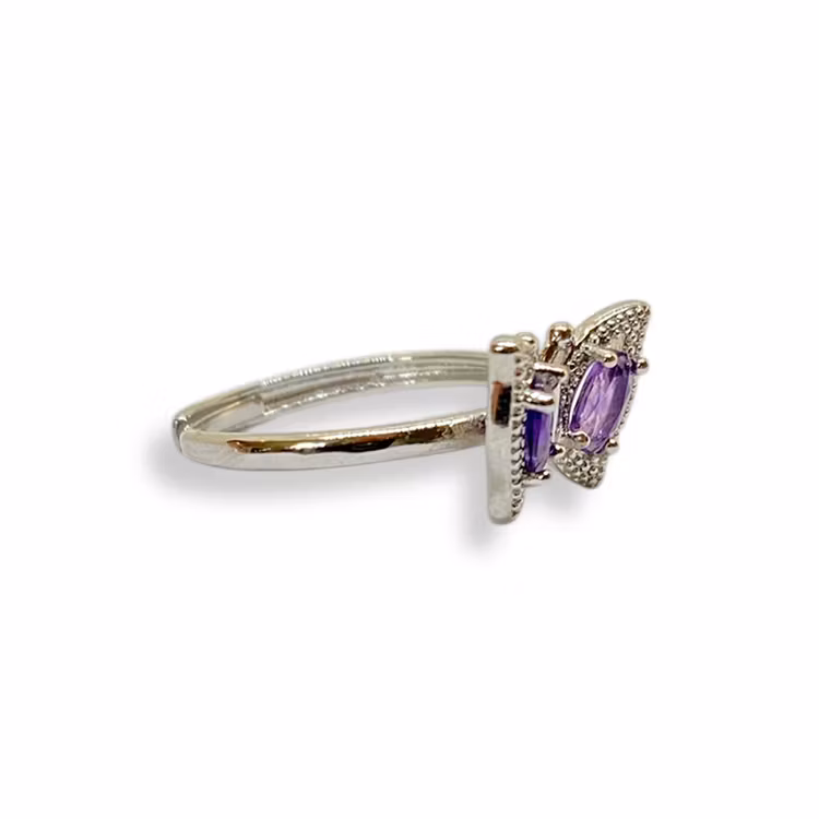 Ametist Ring Fjäril (ställbar)