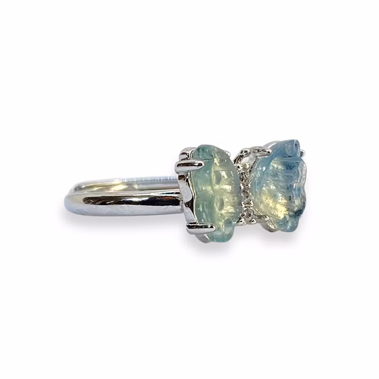 Fluorit Ring Fjäril (ställbar)