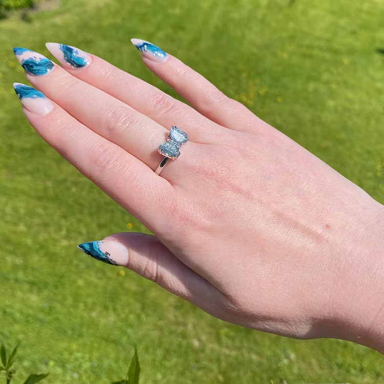 Fluorit Ring Fjäril (ställbar)