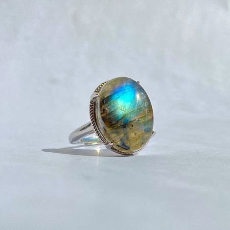 Labradorit Ring Simpel (ställbar)