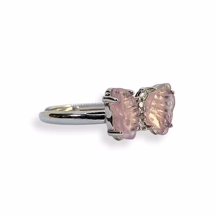 Fluorit Ring Fjäril (ställbar)
