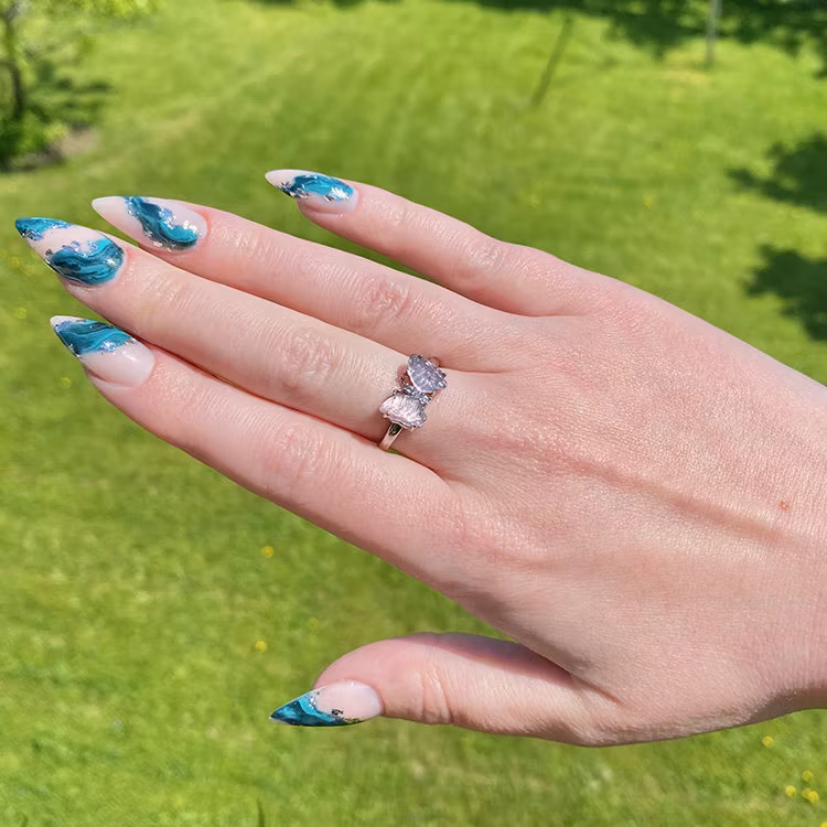 Fluorit Ring Fjäril (ställbar)